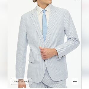 NWT J.Crew Factory Slim Unstructured Thompson Seersucker Suit Jacket - Sz 44R